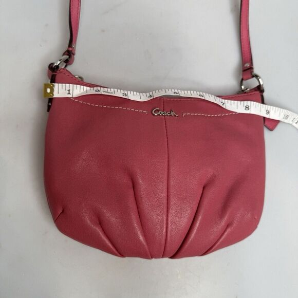 Coach Ashley Ginger Beet Leather Swing pack Silver Hardware Bag Purse - Picture 5 of 16